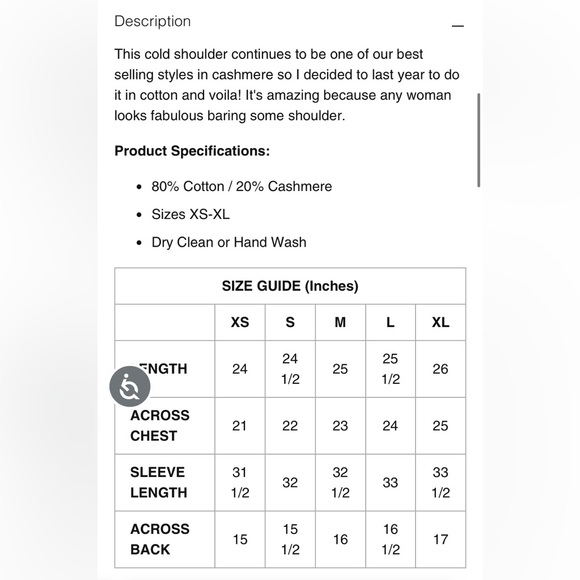 Minnie Rose cotton cashmere off the shoulder top (read description) - Picture 9 of 15